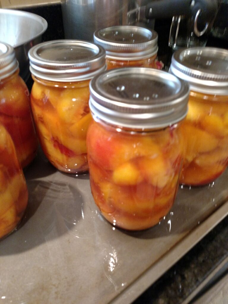 lids and rings on jars ready for canner