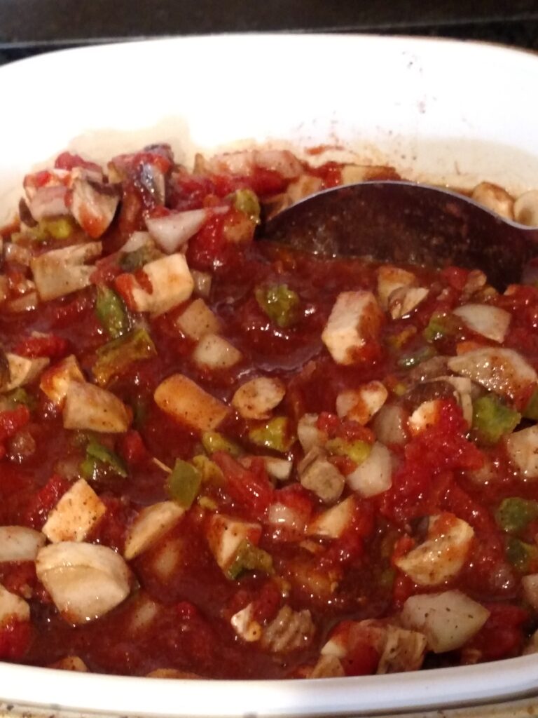 low carb slow cooker chili in slow cooker before cooking