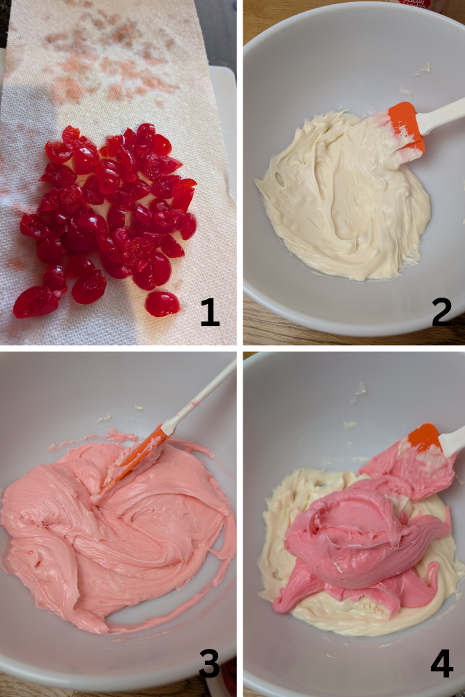 Chocolate Covered Cherry Fudge 1-4 Process Shots for fudge