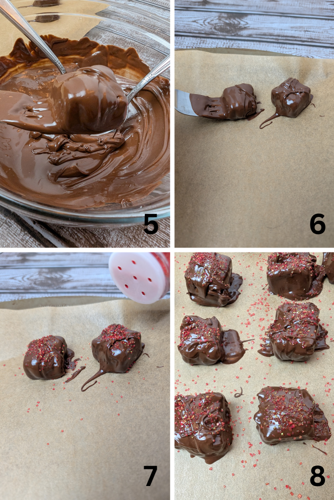 Chocolate Covered Cherry Fudge 5-8 Process Shots for chocolate