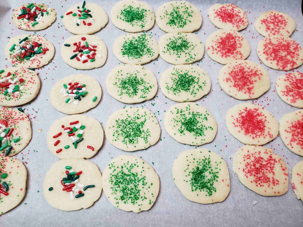 Vintage PA Dutch Sand Tarts on baking sheet