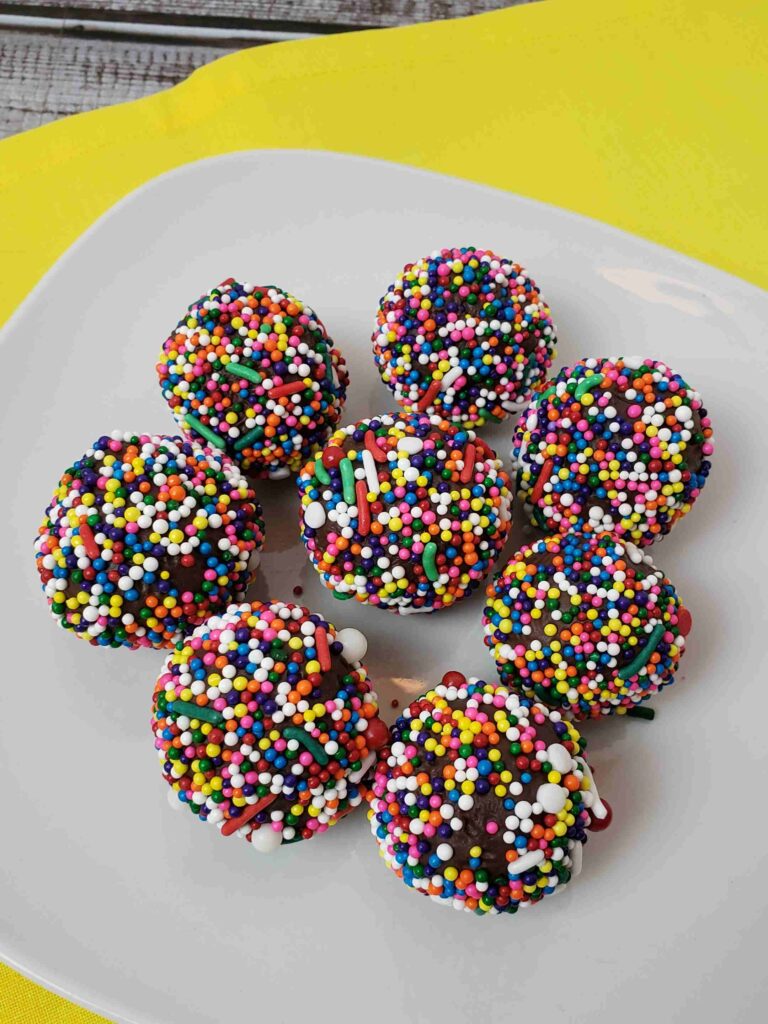 chocolate truffles on yellow cloth