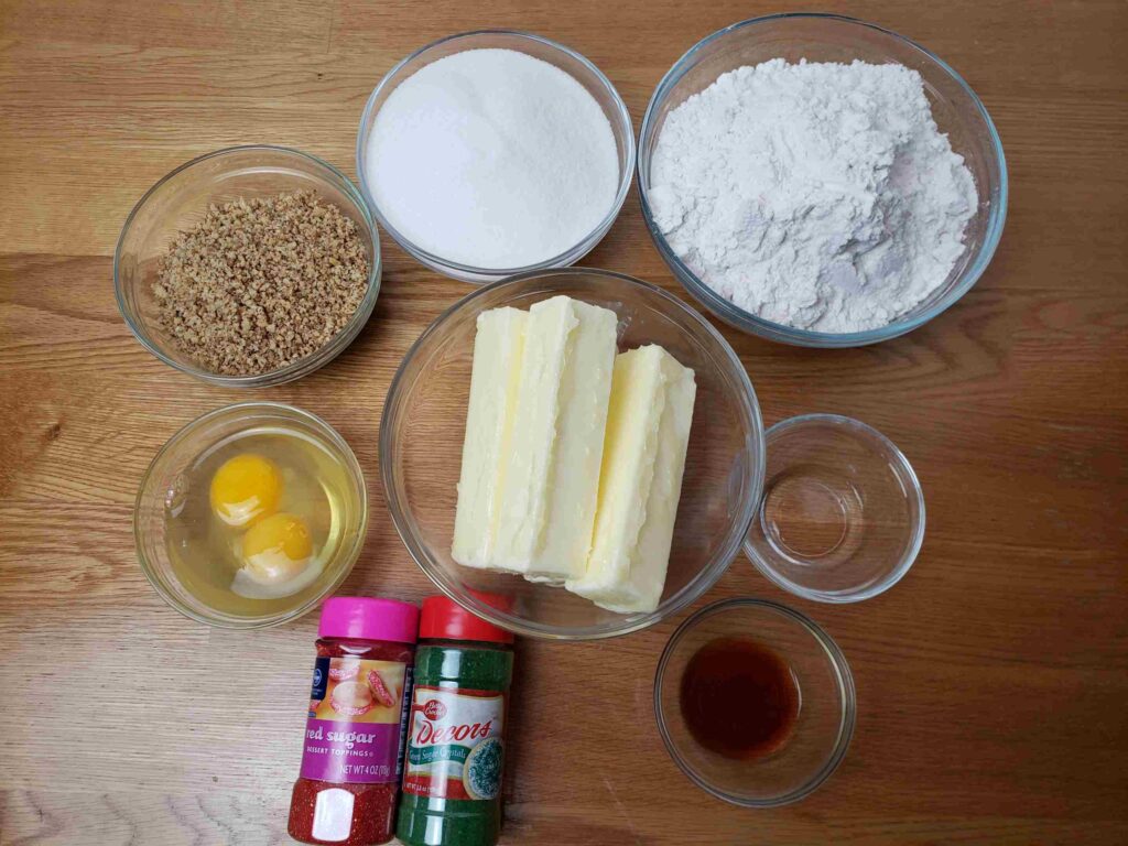 ingredients for Norwegian Cookies