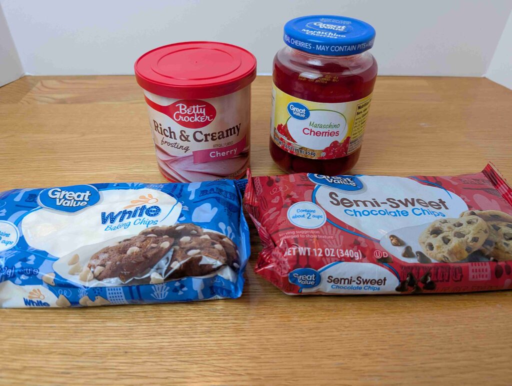 ingredients for chocolate covered cherry fudge