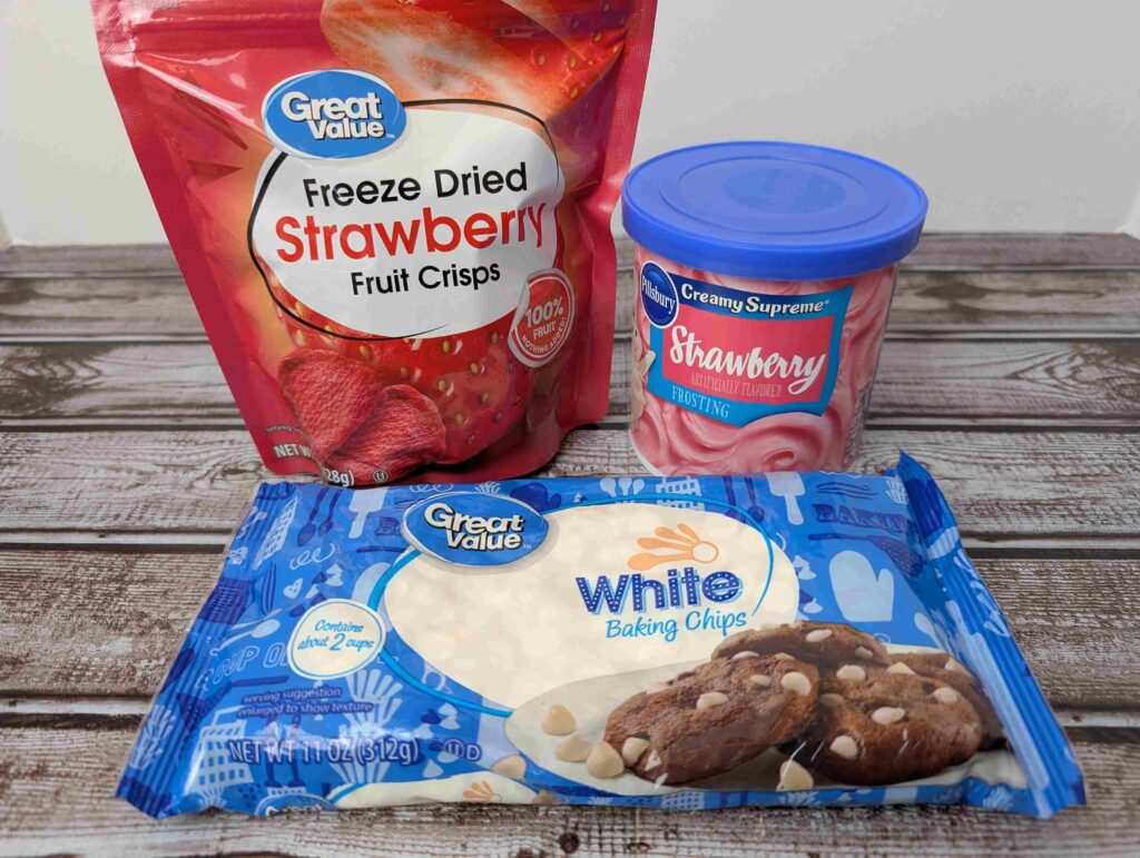 ingredients for easy strawberry fudge