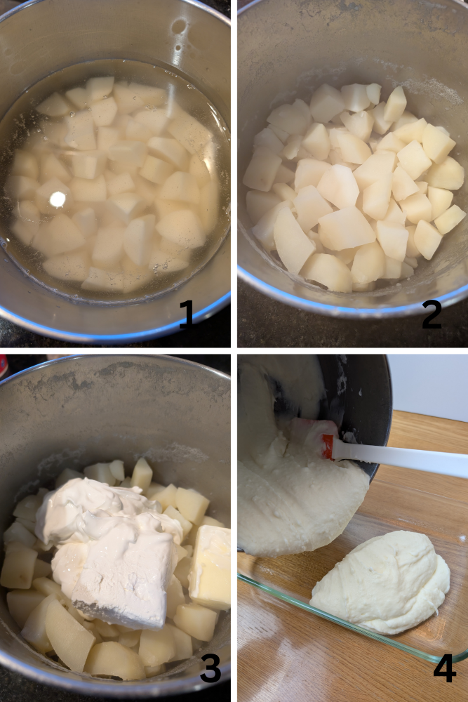 Make Ahead Mashed Potato Casserole 1-4 process shots