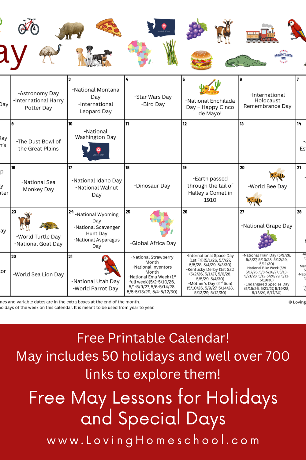 Free May Lessons for Holidays and Special Days Pinterest Pin